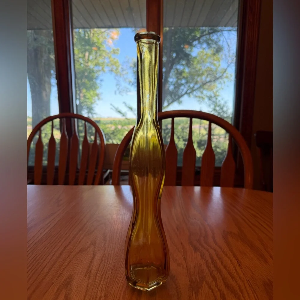 Elegant Amber Glass Vase